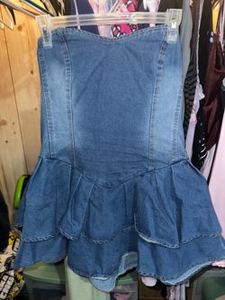 SHEIN ruffled denim dress