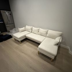 Brand New (Unused) Beige U-Shaped Sectional Sofa with Double Chaise