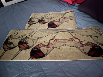 New!!  Non-Slip “spilt wine glass” washable rugs. Set includes 2 rugs.  Two sets available