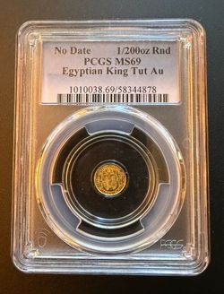Egyptian King Tut 1/200 oz Gold Round .9999 Fine