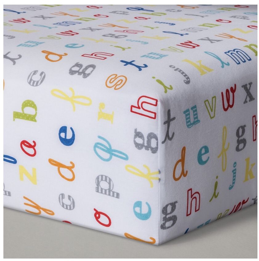 Fitted Crib Sheet Classic Alphabet - Cloud Island™ - White