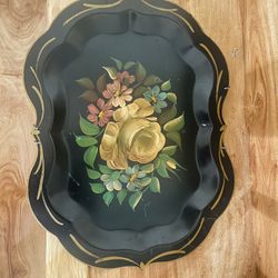 Vintage Hand Painted Wall Hanging Tray Decoration