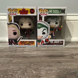 Harley Quinn And The Joker As Santa Funko Pop