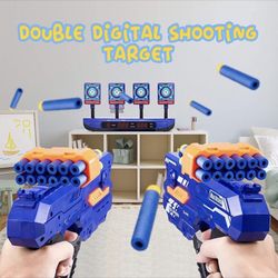Electric Scoring Shooting Digital Target with Foam Dart Toy Shooting Blaster & 20Pcs Refill Darts