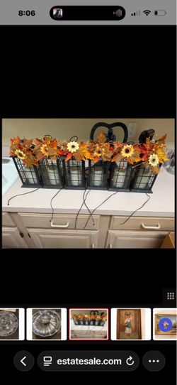 Set of 5 Fall Harvest Lantern Decorations