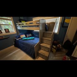 Bunk Bed With Trundle Bed - 2 Mattresses Included 