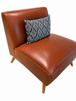 World Market Cognac Brown Mid-Century Accent Chairs