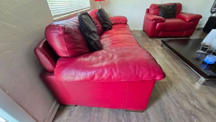 Leather Sofa and Chair