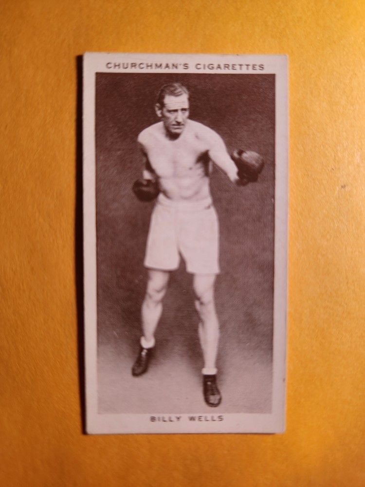 EX+ Authentic 1938 Churchman's Cigarettes Billy Wells Boxing Tobacco Card #38