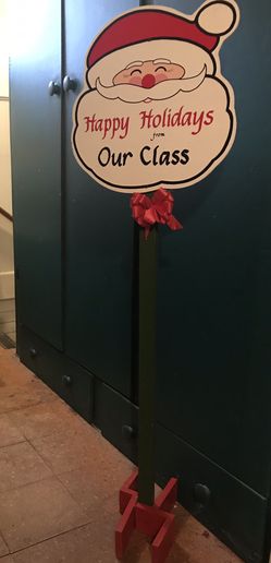 Santa/Christmas Classroom Sign/Standee