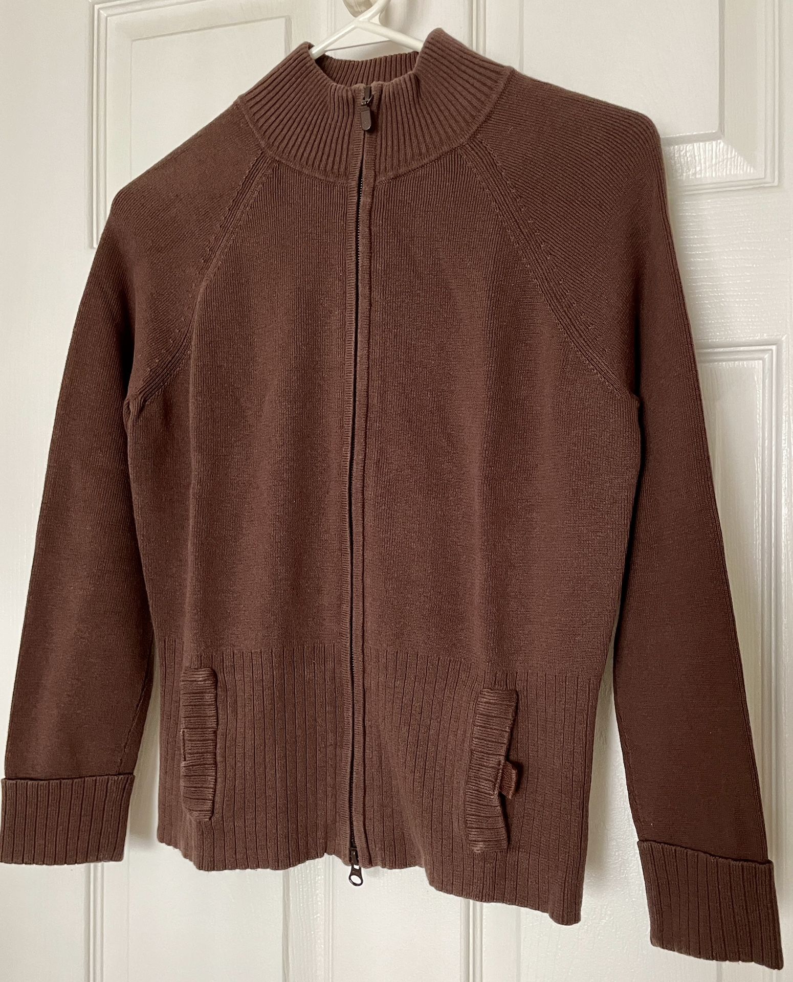  Brand New! Cardigan Sweater Brown 6-8 Full Zipper