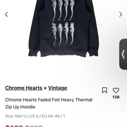 Chrome Heart Faded Foti Heavy Thermal Zip Up Hoodie