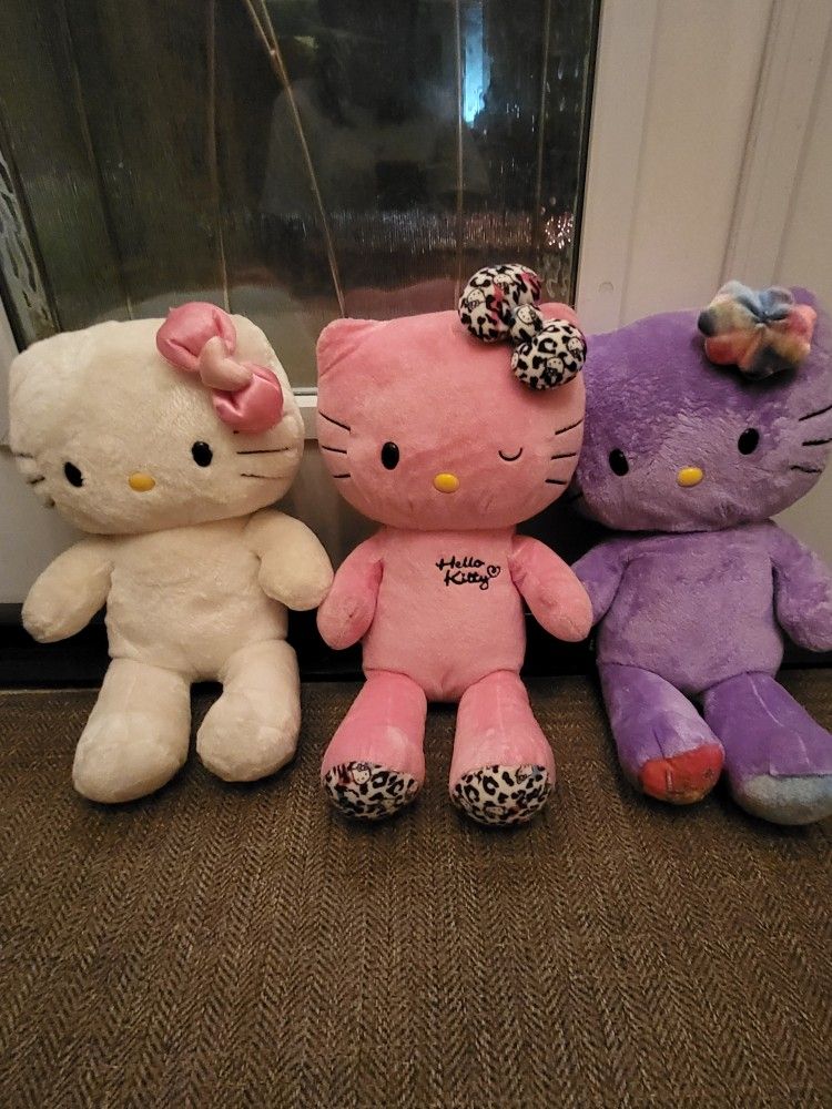 Lot Of 3 Hello Kitty Build A Bear Plush Toys
