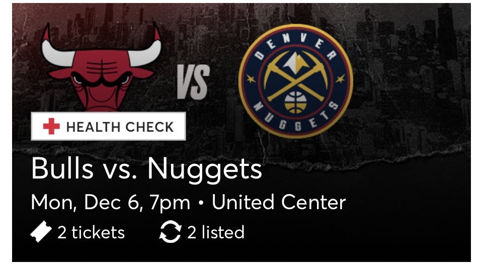 Bulls Vs Nuggets Tickets