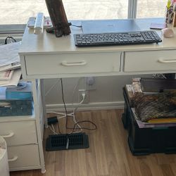 Computer desk With Attached Printer Stand