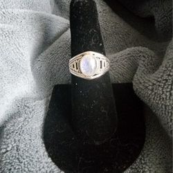 Sterling silver set moonstone ring, multiple sizes available 
