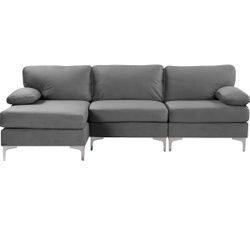 Sectional Sofa L Shape Couch with Extra Wide Chaise Lounge