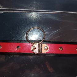 Choker Hoop Choker Clothes Necklace Neck Black And Red Faux Leather