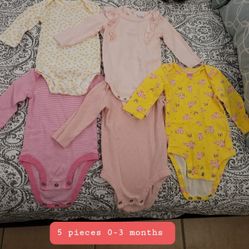 Bodysuits Long Sleeve  For Girl 0-3 Months