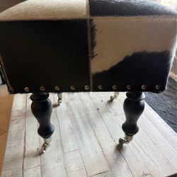 Cow hide foot stool