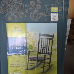 Two Black Hardwood Rocking Chairs 