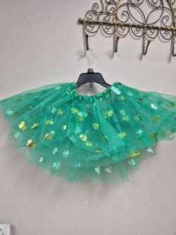 Green Shamrock Tulle Tutu Skirt