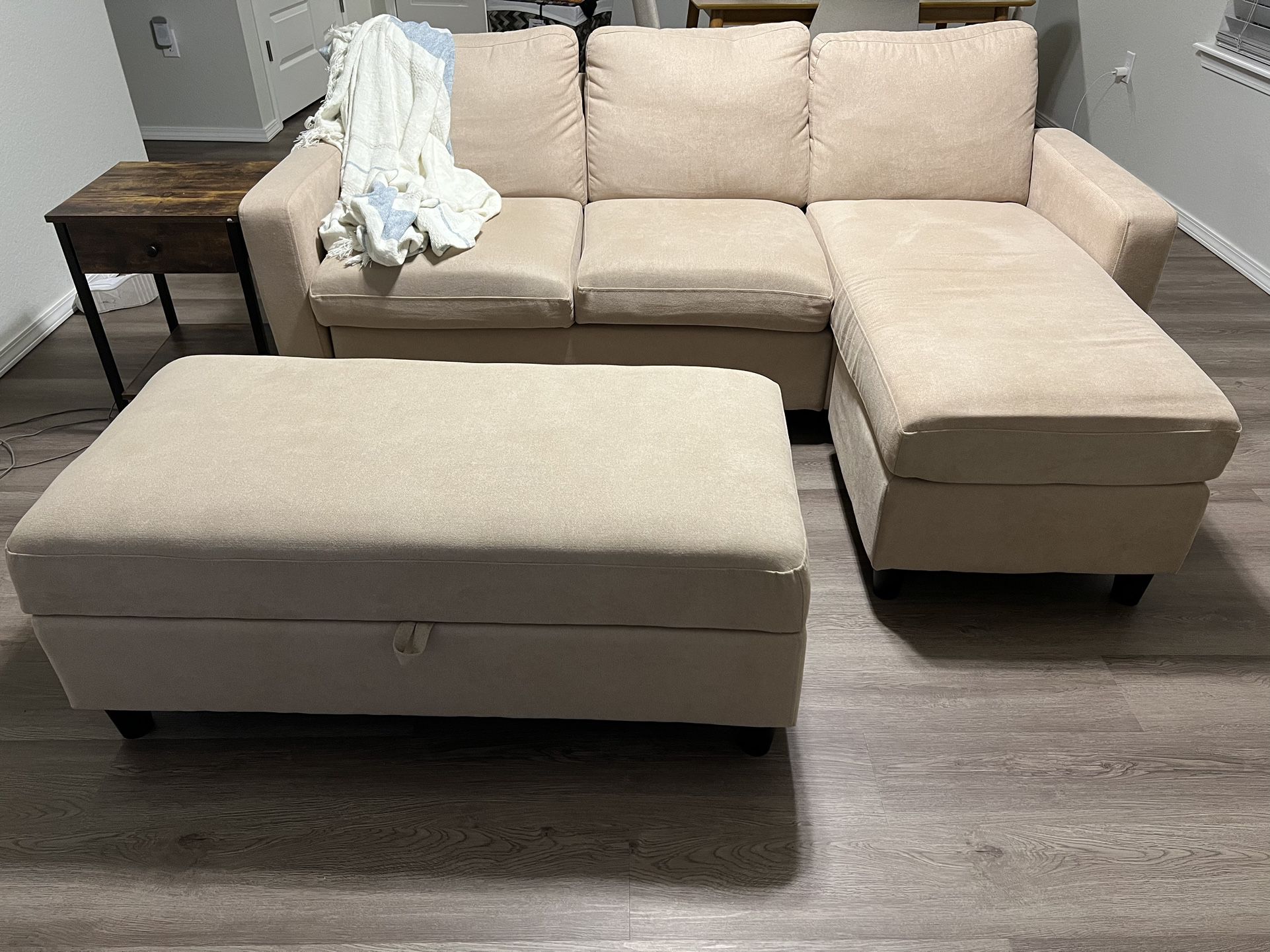 Sleeper Sectional Sofa With Storage Ottoman MUST GO BY TOMORROW!!