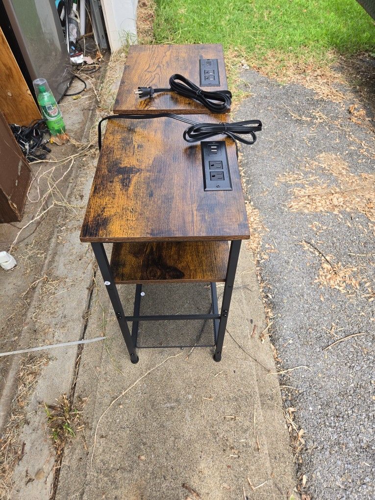 2 Electric Charging End Tables 