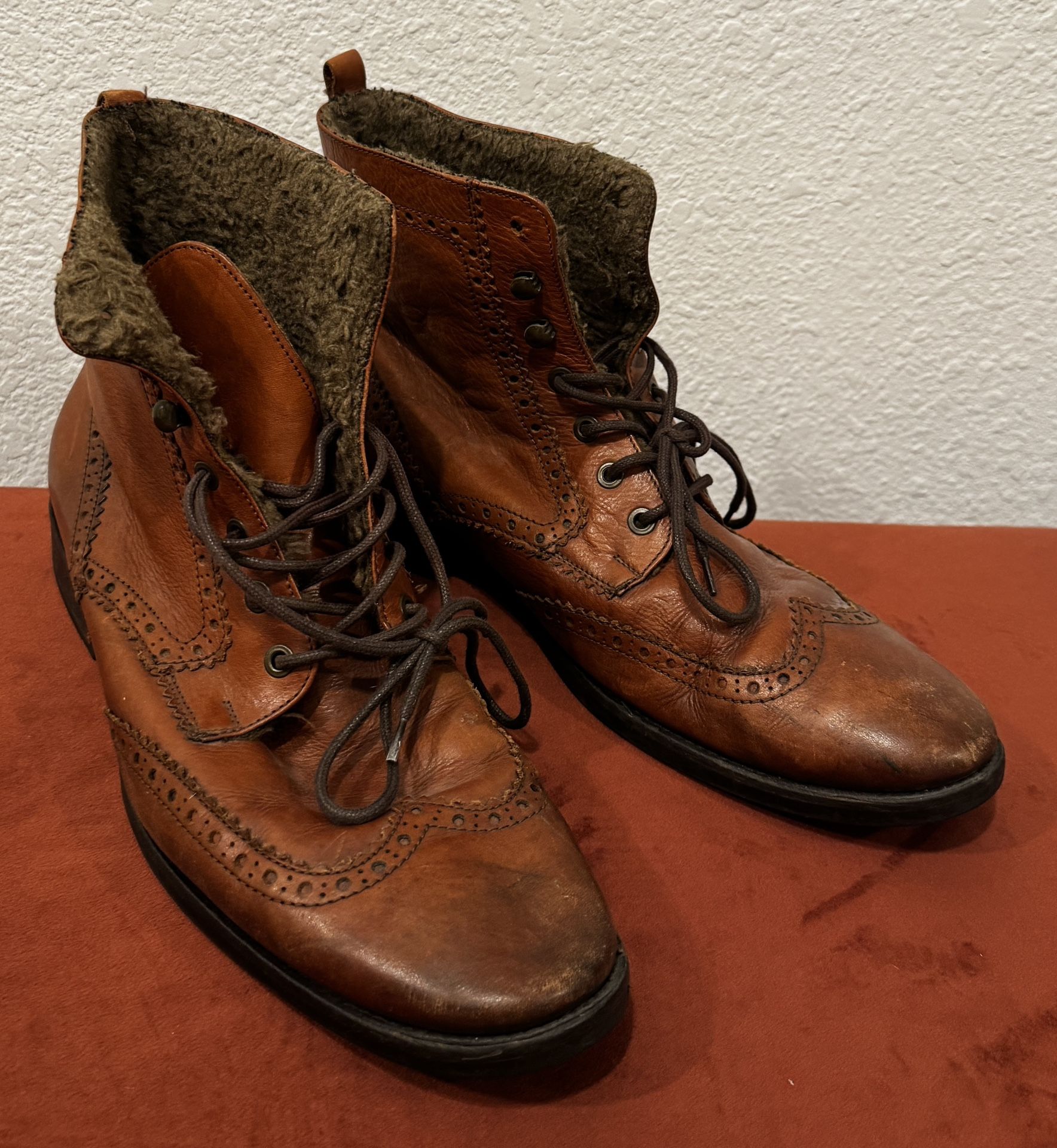 Kurt Geiger brown Leather Wing Tip Boots