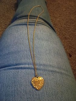 Gold-Tone Heart Locket Pendant Necklace