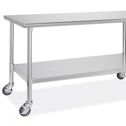 Stainless Steel Tables w/Wheels  (72x24)- ( 60x24)