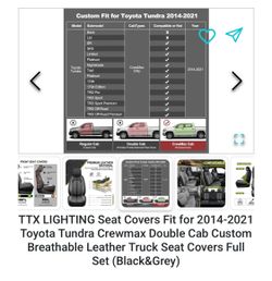 2014-2021 Toyota tundra crew cab seat covers