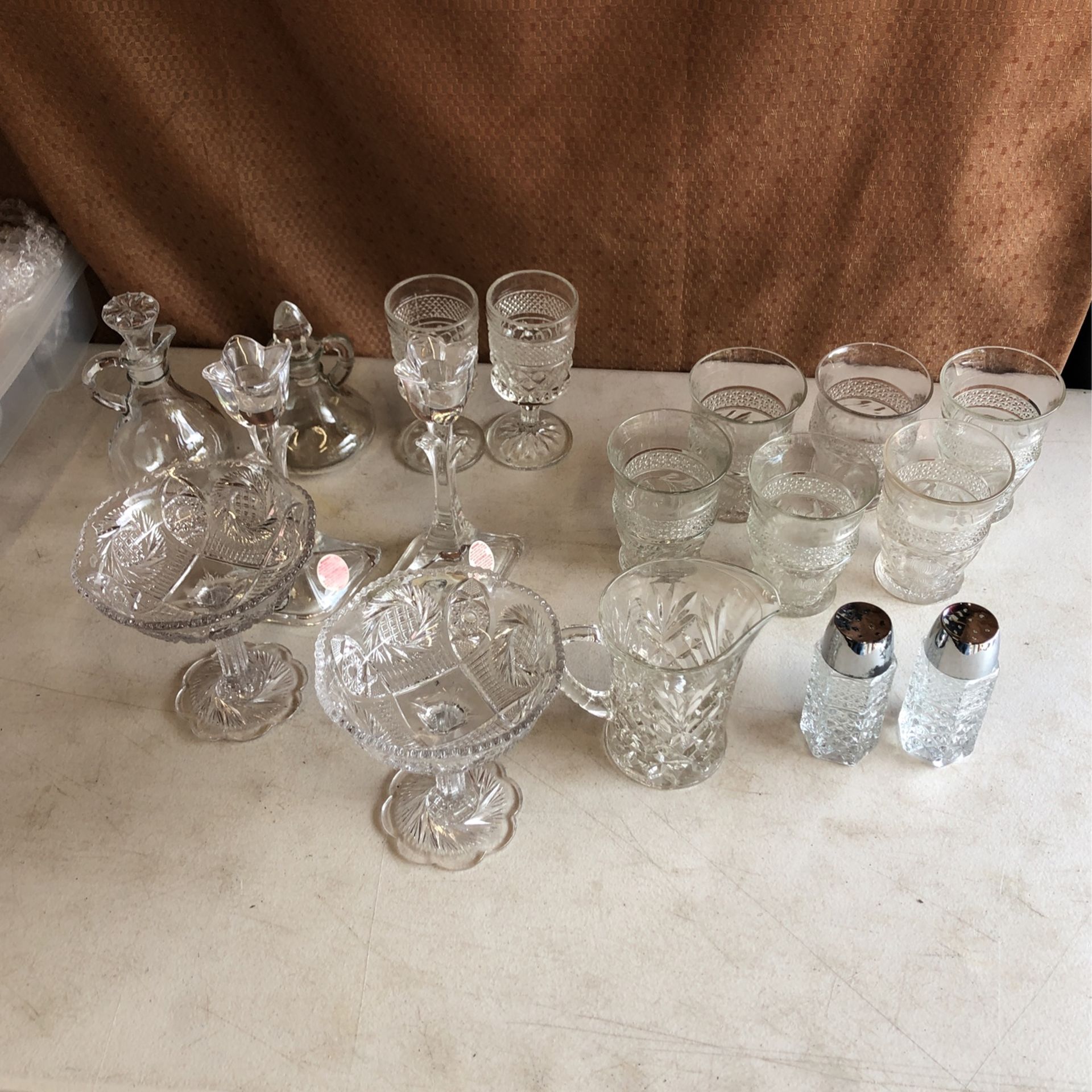 Vintage Glass And Crystal 17pieces