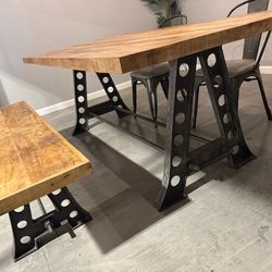 Industrial Style Dining Table Set
