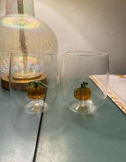 Pumpkin Wine Glasses Set Of 2