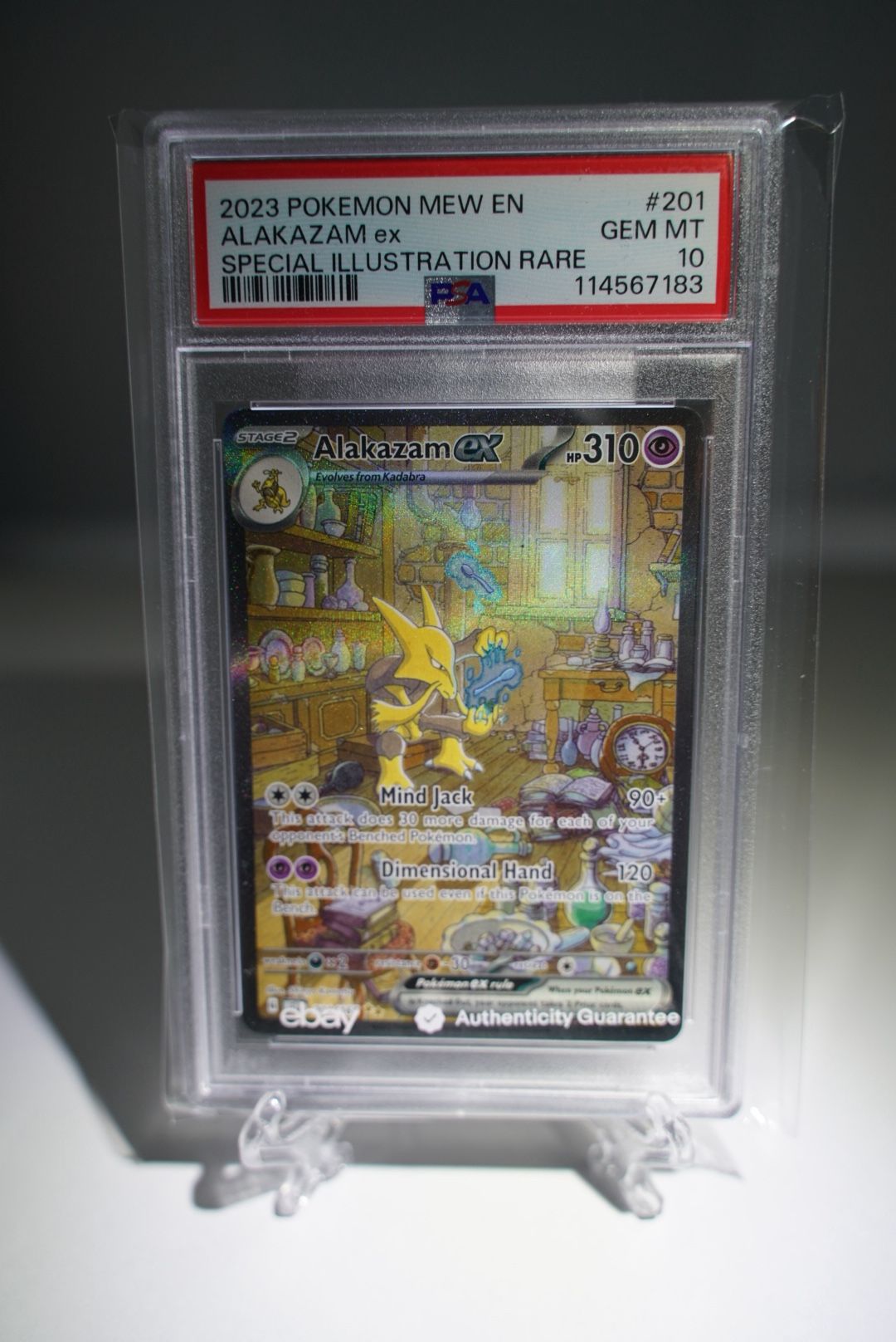 Pokemon Alakazam ex 201/165 Scarlet & Violet 151 SIR PSA 10