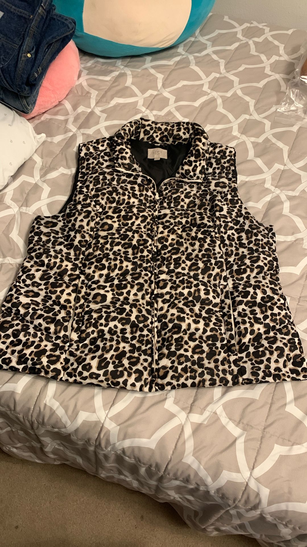 Leopard Print Puffer Vest
