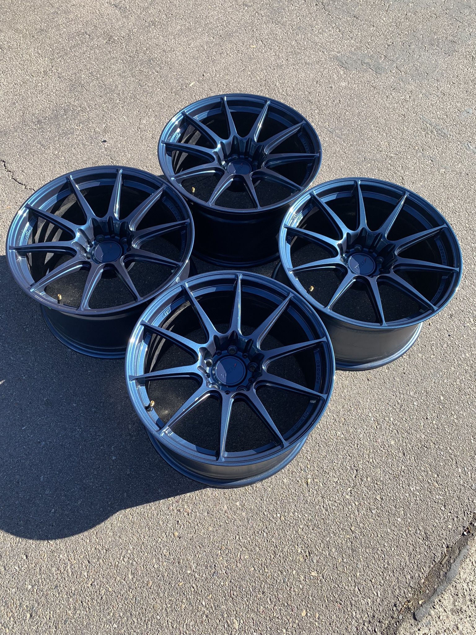 18” Tesla BMW Chevy Camaro Corvette Dark Blue TSW Imatra Rotary Forged Wheels 5x120