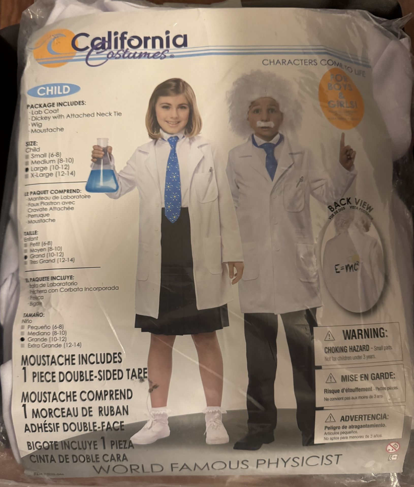 Kids Large Einstein Costume