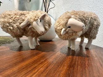 Ceramic and wool sheep ($90 total)