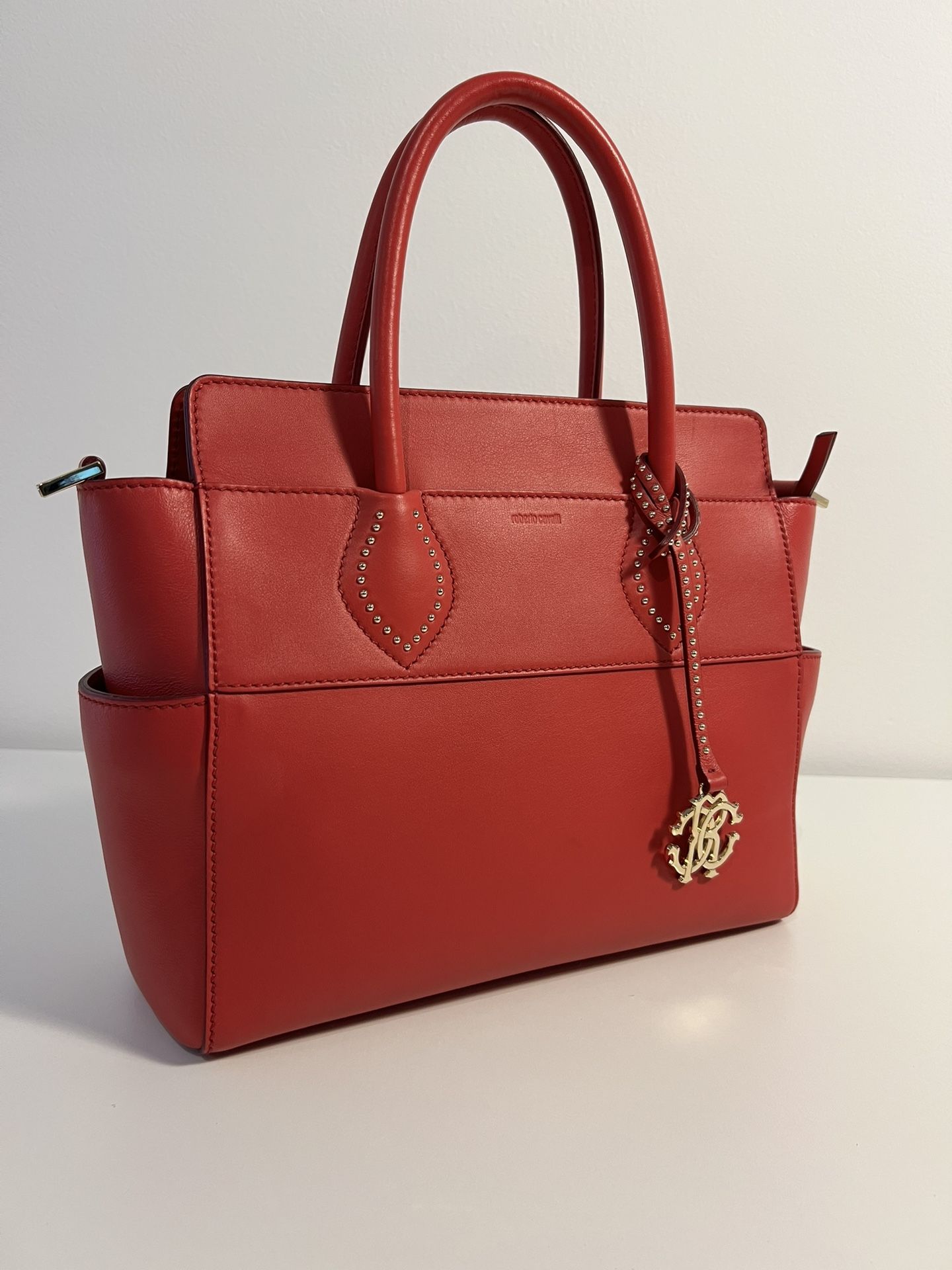 Roberto Cavalli Genuine Leather Red Bag