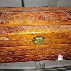 Antique Chinese Hand Carved Chest 