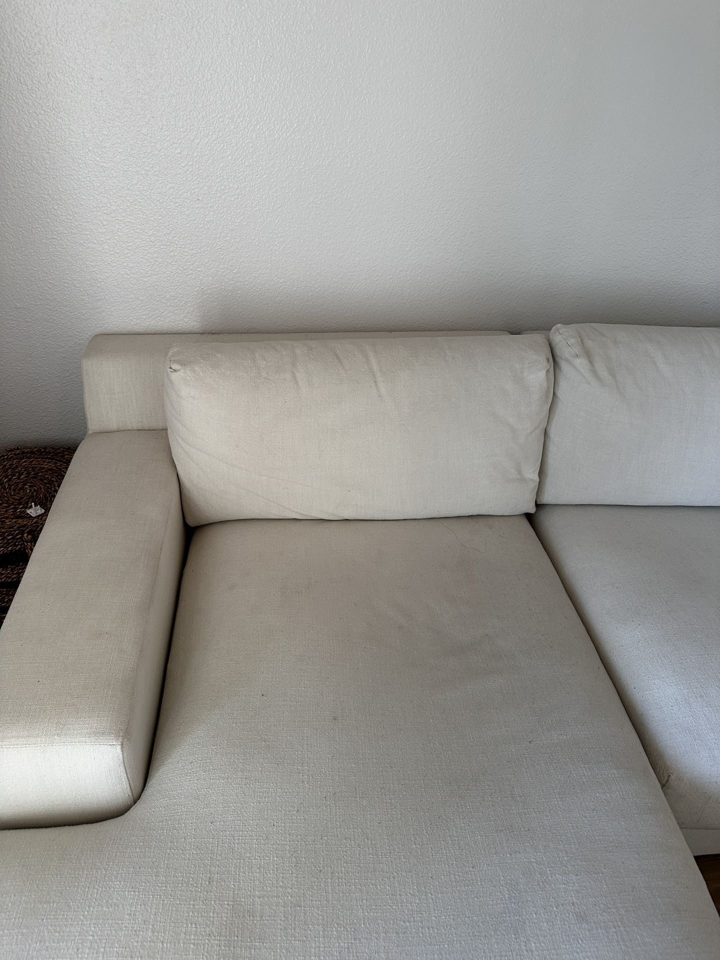 West Elm Section Sofa Dalton 121" Left 2Piece Chaise Sectional, Yarn