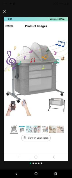 Bunch Of Baby Stuff Electric Crib, Bag Full Of Clothes, Bath, Carrier, Breast Pump Wireless.