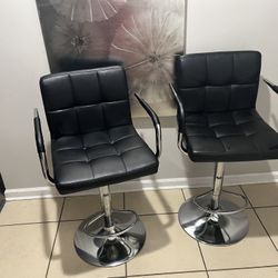  Black And Silver Bar Stools 