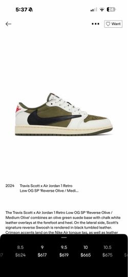 Travis Scot size 9.5 men