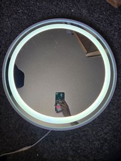 White framed led mirror