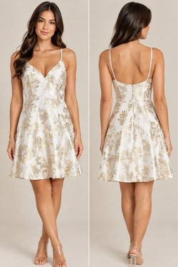 Gorgeous white & gold floral dress!