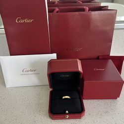 Cartier Wedding Band, Yellow Gold Size 5.75