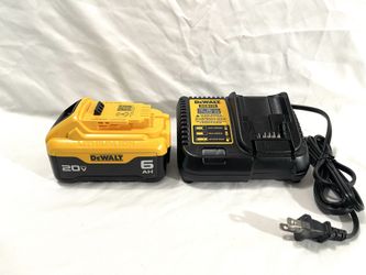 Brand new DeWalt 20 V 6Ah battery and new charger